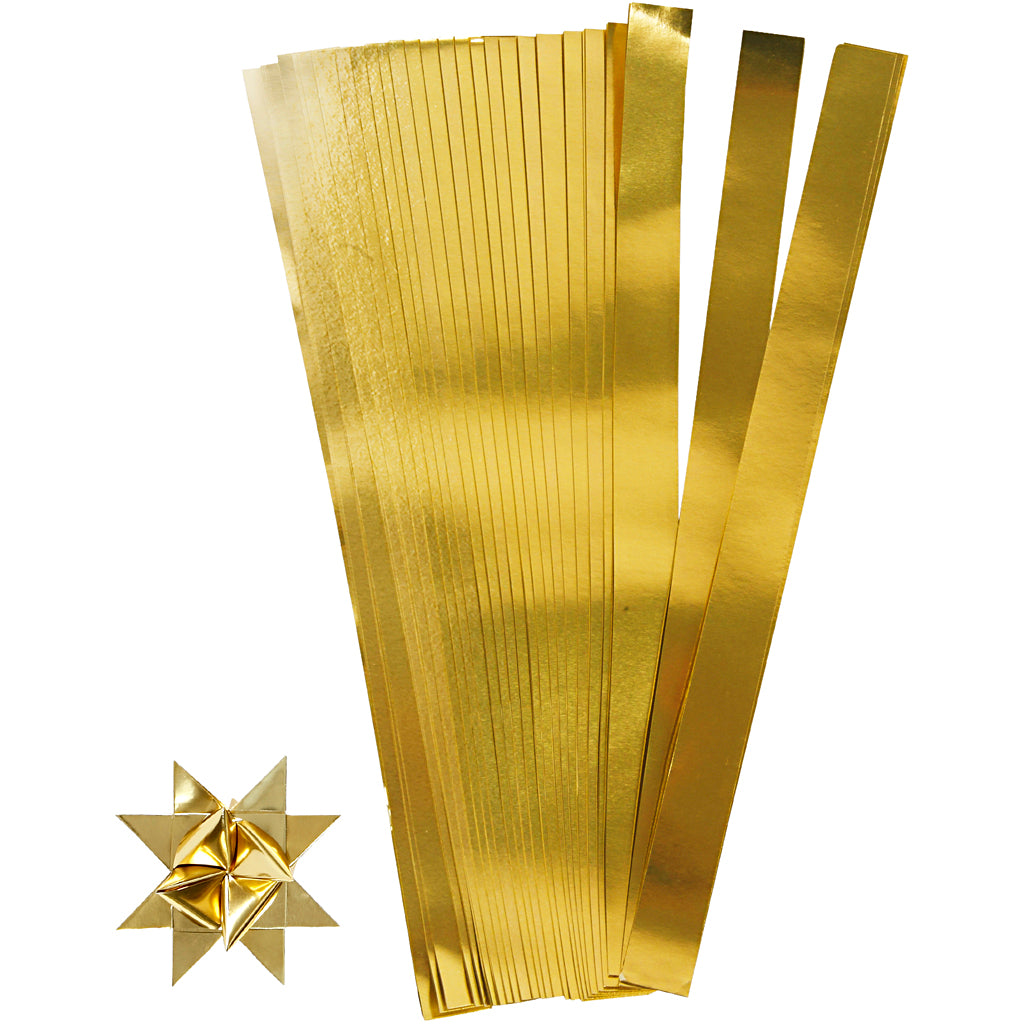 Tiras de papel para estrellas dorado ⌀ 11.5 cm — 100 tiras