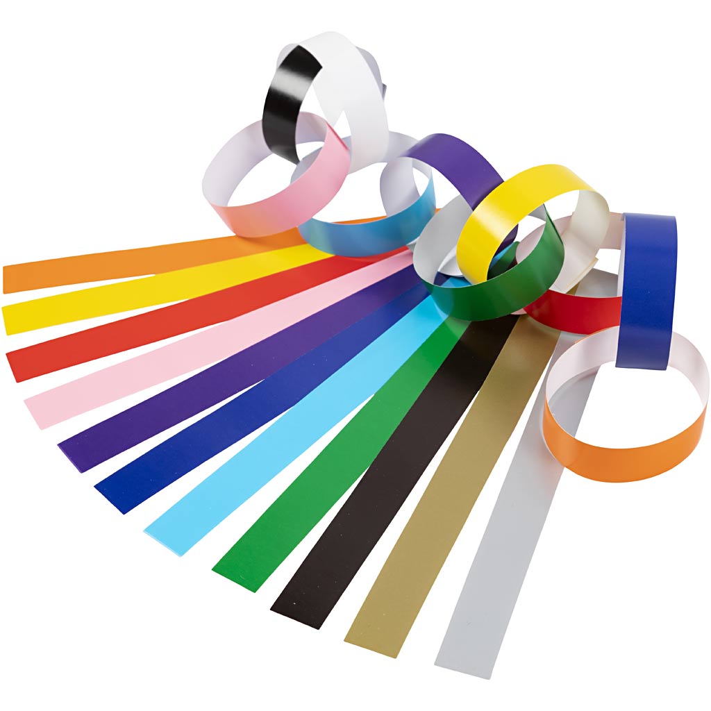 Tiras de papel para cadenetas colores surtidos L: 16 cm — 2400 ud