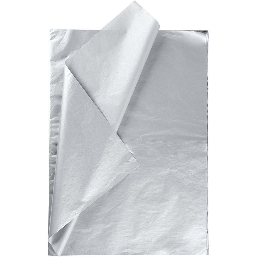 Papel de seda plateado 50x70 cm 14 g — 25 hojas