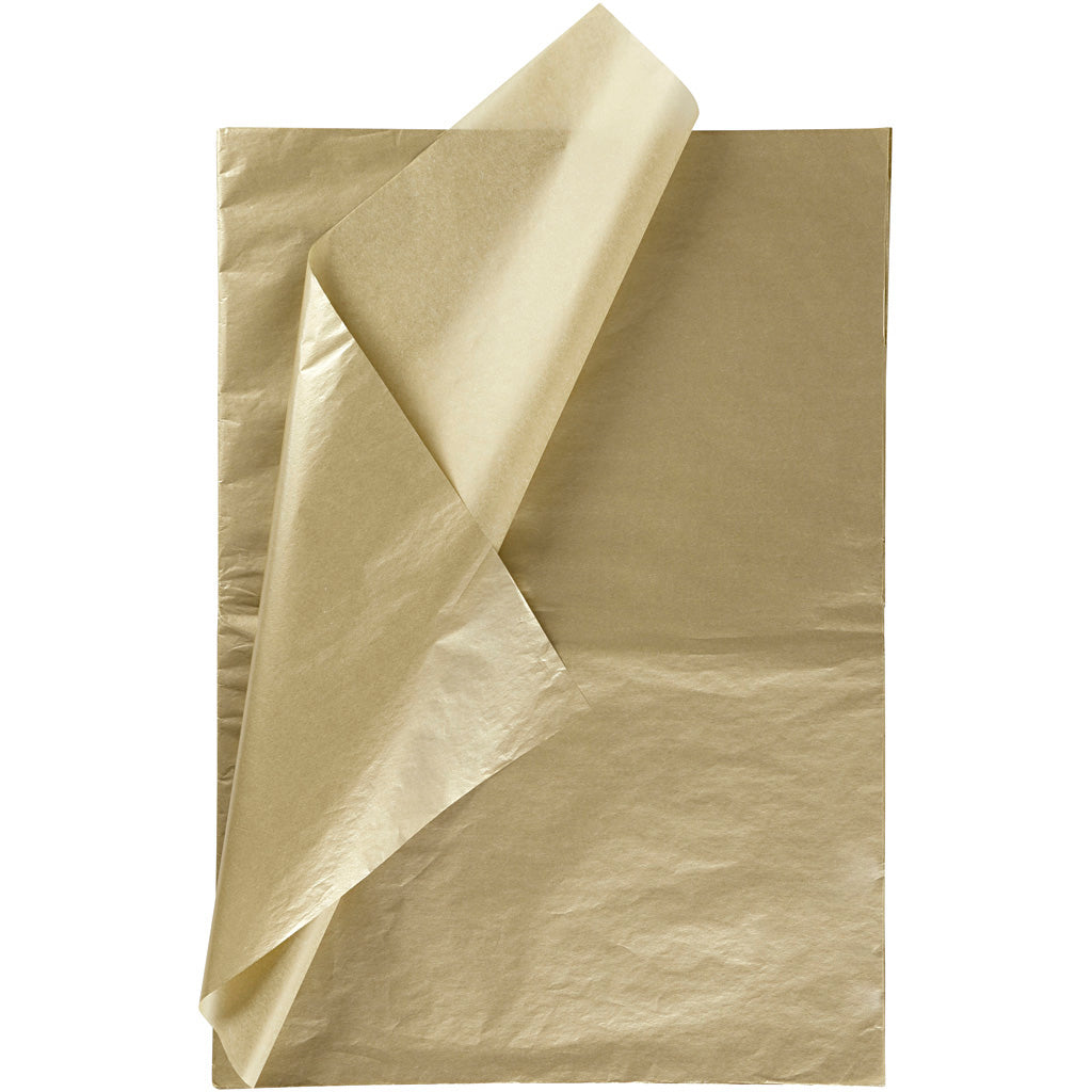 Papel de seda dorado 50x70 cm 17 g — 25 hojas