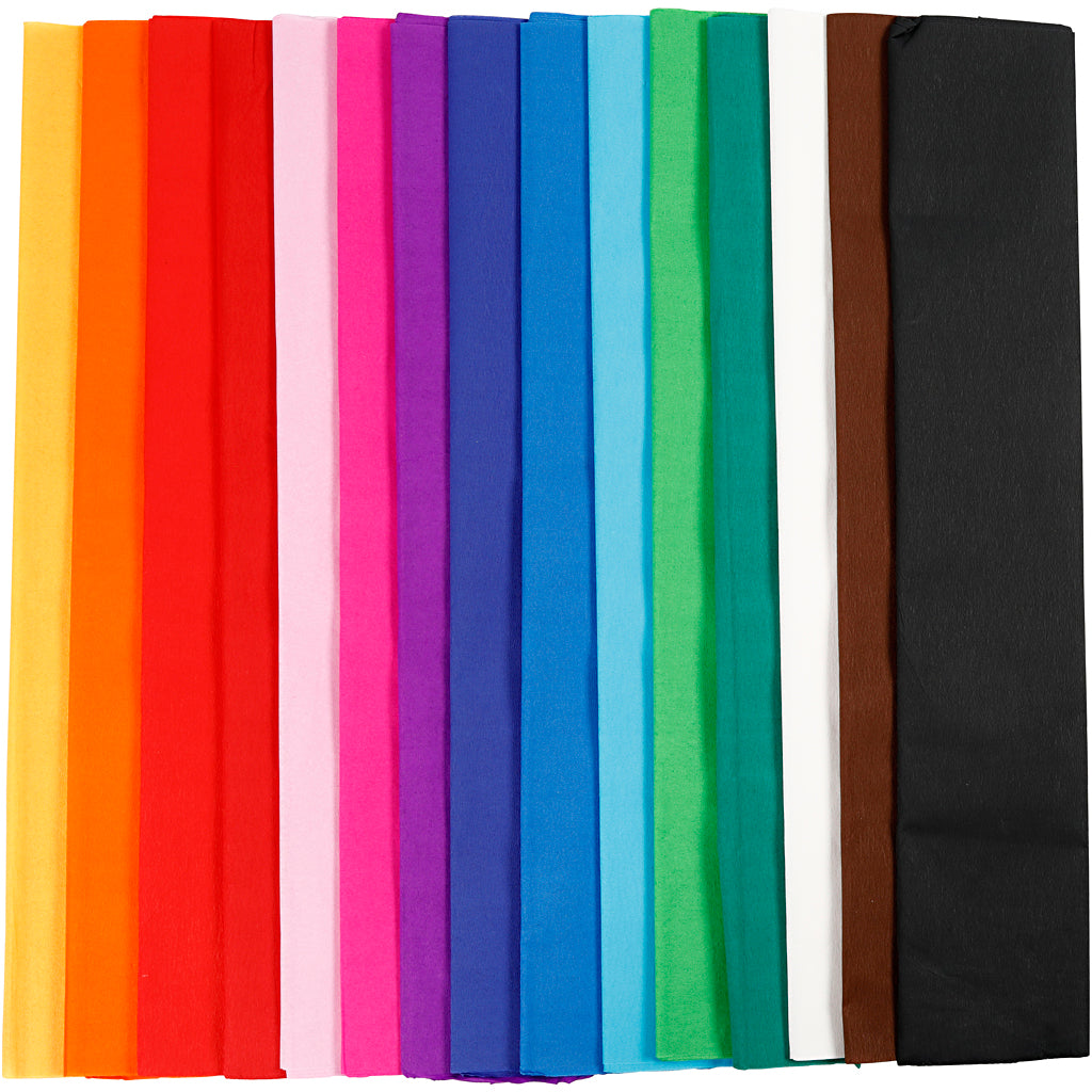 Papel crepé colores surtidos L: 2.5 m 22 g — 2,5 m
