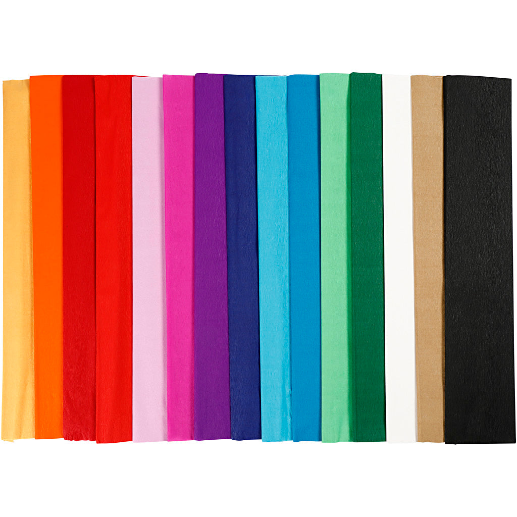 Papel crepé colores surtidos L: 2.5 m 22 g — 2,5 m