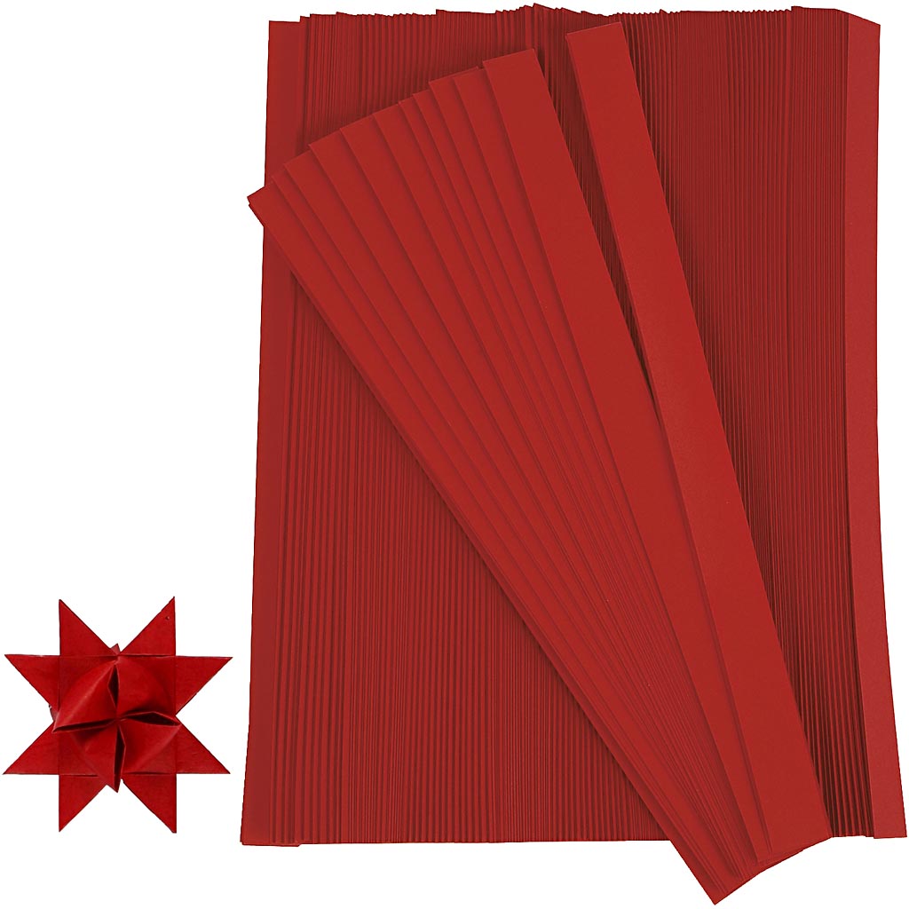 Tiras de papel para estrellas rojo ⌀ 4.5 cm — 500 tiras
