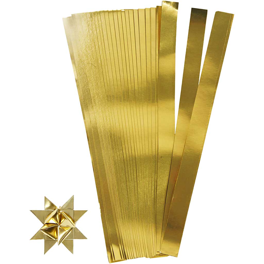 Tiras de papel para estrellas dorado ⌀ 6.5 cm — 100 tiras