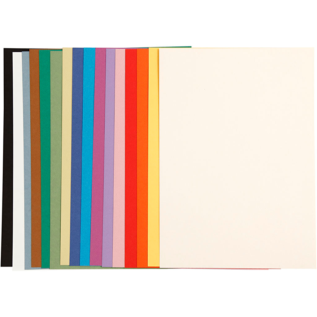 Cartulina francesa colores surtidos A4 160 g — 16 hojas surt. (1 pack)