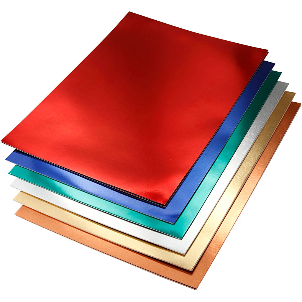 Cartulina con foil metalizado colores surtidos A4 280 g — 30 hojas surt. (1 pack)