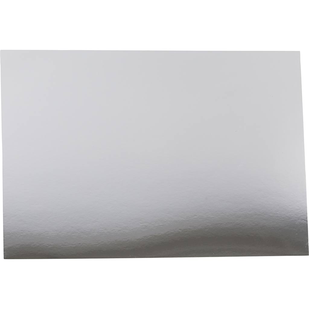 Cartulina con foil metalizado plateado A2 280 g — 10 hojas (1 pack)