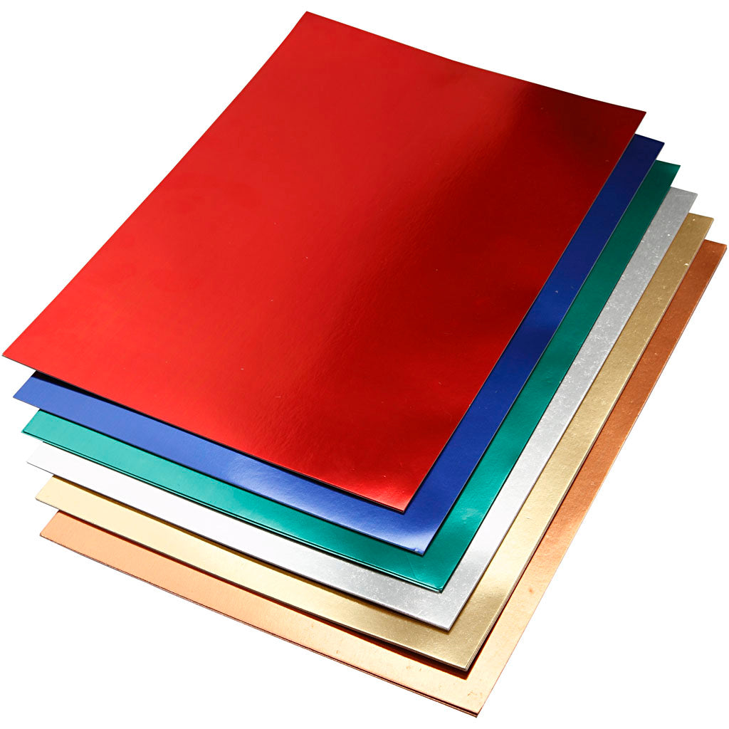 Cartulina con foil metalizado colores surtidos A2 280 g — 30 hojas surt. (1 pack)