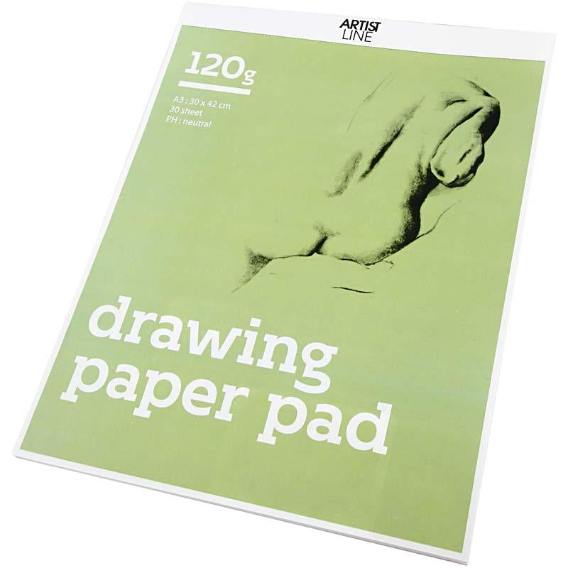 Bloc de dibujo blanco A3 120 g — 30 hojas (1 pack)