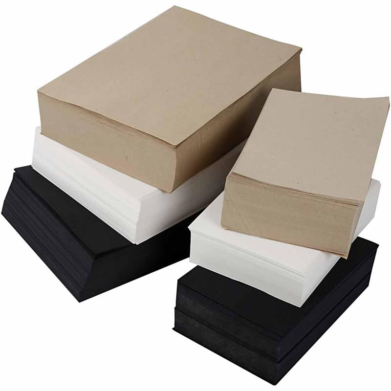 Papel kraft blanco A3 135 g — 6000 hojas surt. (1 pack)