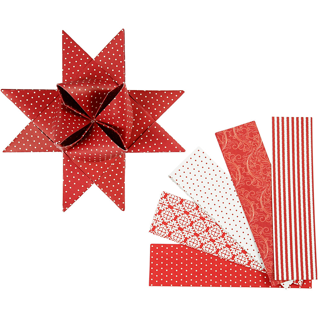 Tiras de papel para estrellas blanco ⌀ 18 cm — 40 tiras (1 pack)