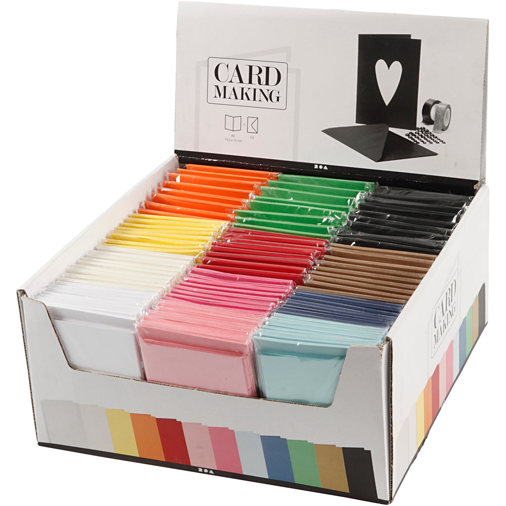 Set de tarjetas y sobres colores surtidos 10.5x15 cm — 12x10 pack (1 pack)