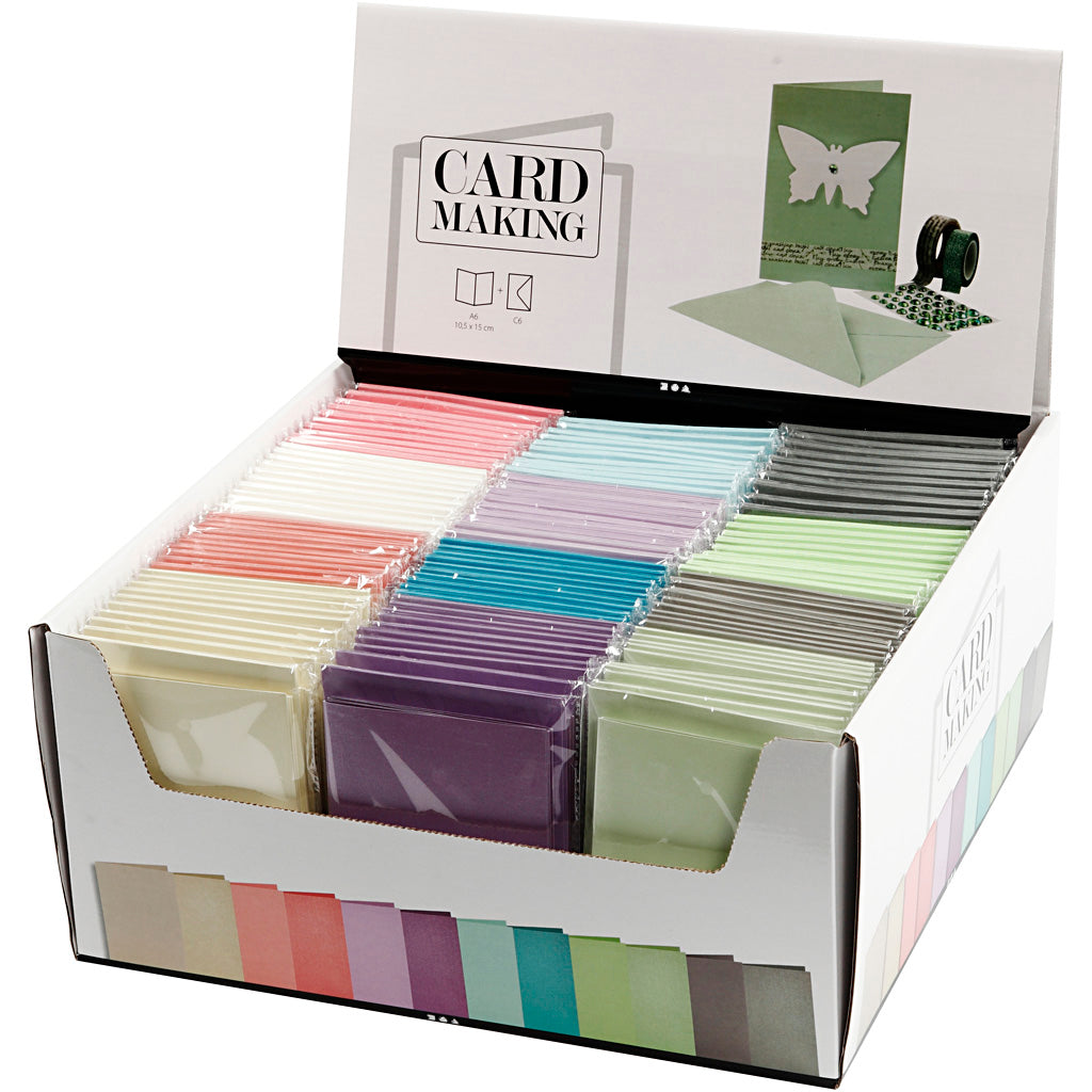 Set de tarjetas y sobres colores surtidos 10.5x15 cm — 12x10 pack (1 pack)