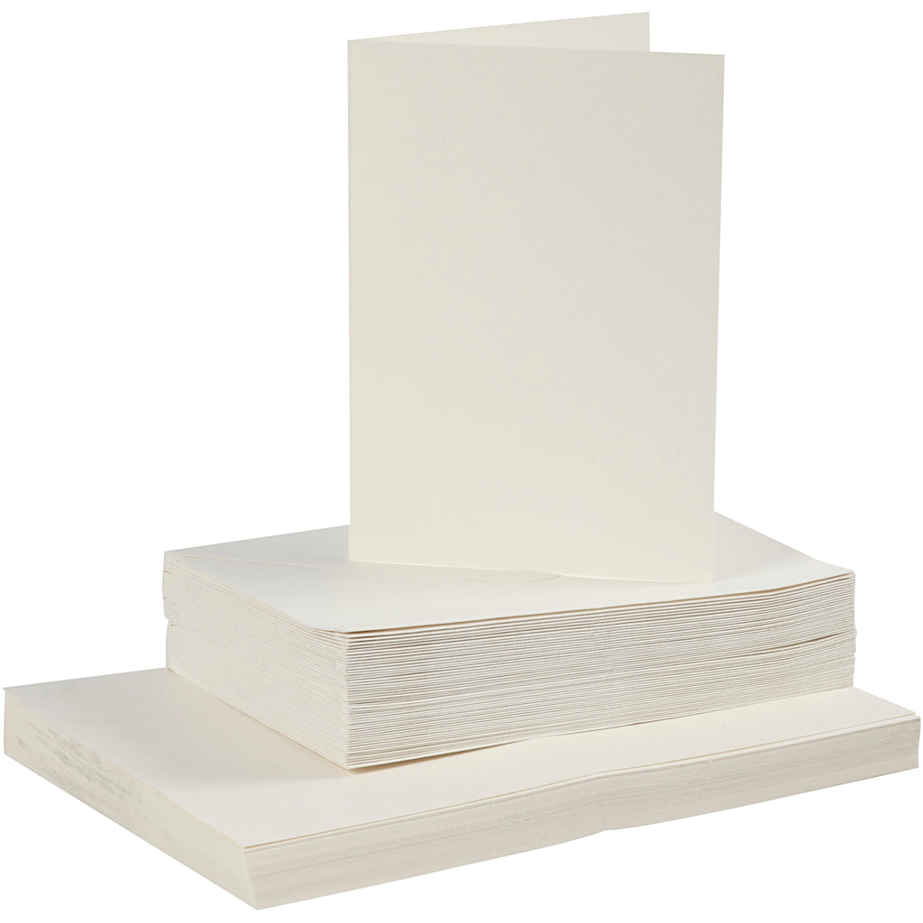 Set de tarjetas y sobres hueso 10.5x15 cm 220 g — 50 set (1 pack)