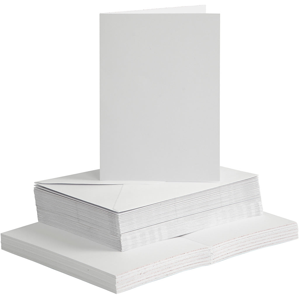Set de tarjetas y sobres blanco 10.5x15 cm — 50 set (1 pack)