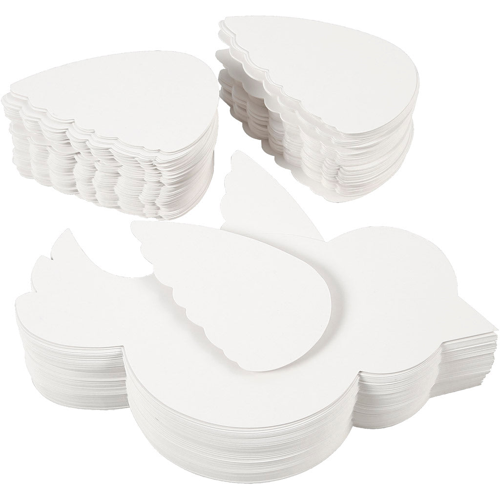 Pájaro decorativo blanco L: 25 cm 400 g — 100 set (1 pack)