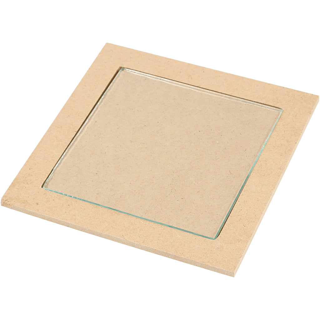 Salvamanteles con vidrio 15x15x0.5 cm — 6 ud (1 pack)