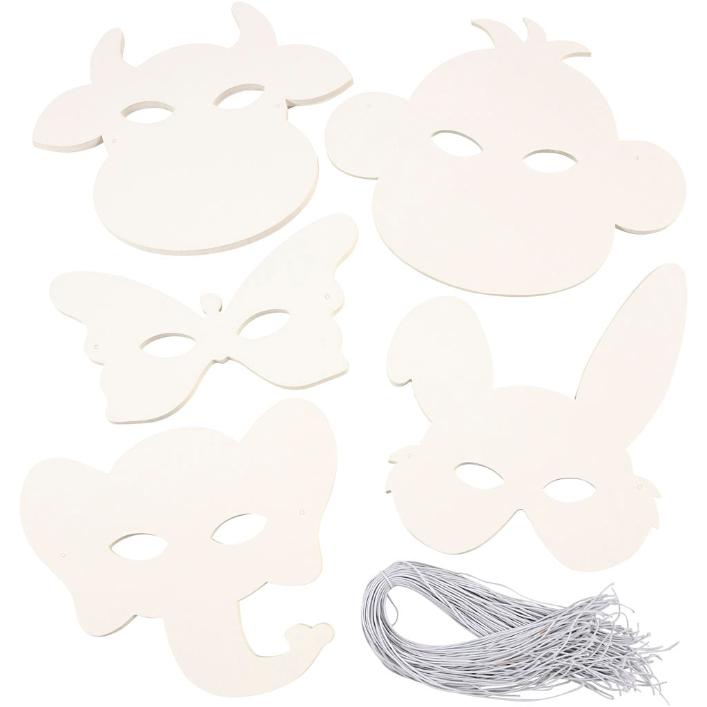 Máscaras de animales blanco 230 g — 100 ud (1 pack)