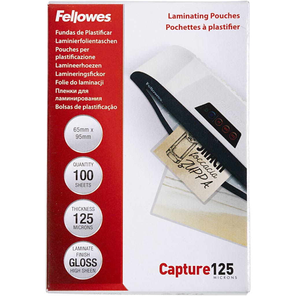 Fundas de plastificar transparente 65x95 mm — 100 ud (1 pack)