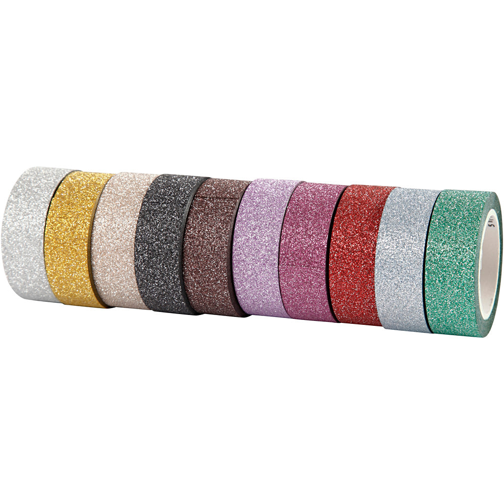 Cinta con purpurina colores surtidos — 10x6 m (1 pack)