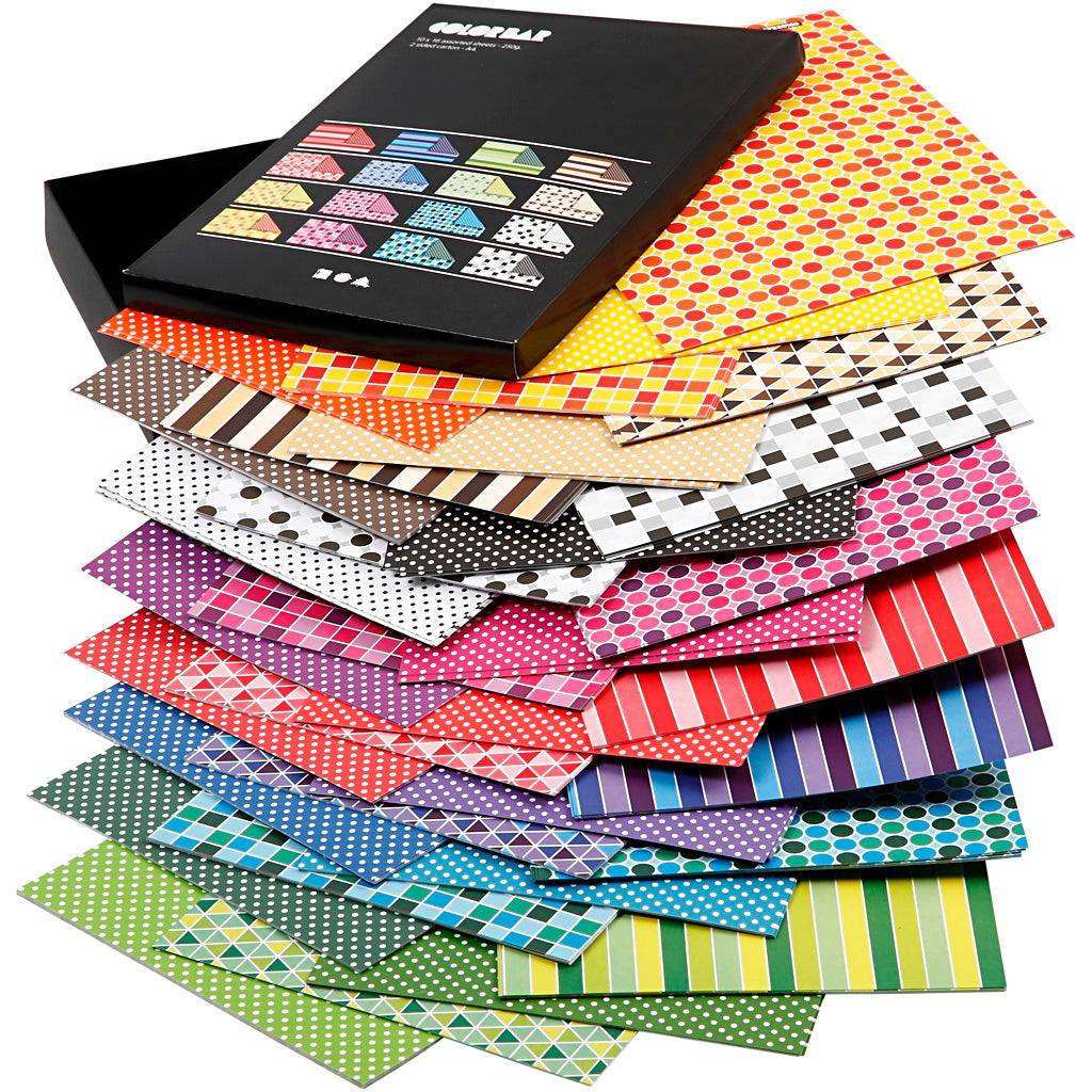 Papel multicolor a tiras colores surtidos A4 100 g — 16x10 hojas (1 pack)