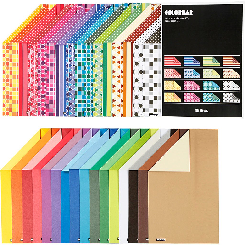 Cartulina multicolor a tiras colores surtidos A4 250 g — 32x10 hojas (1 pack)