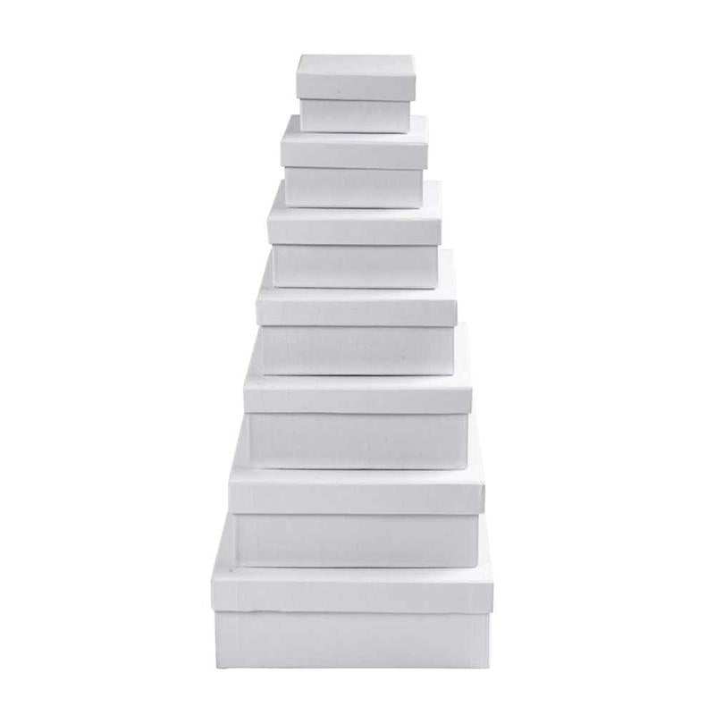 Cajas cuadradas blanco — 7 ud (1 set)