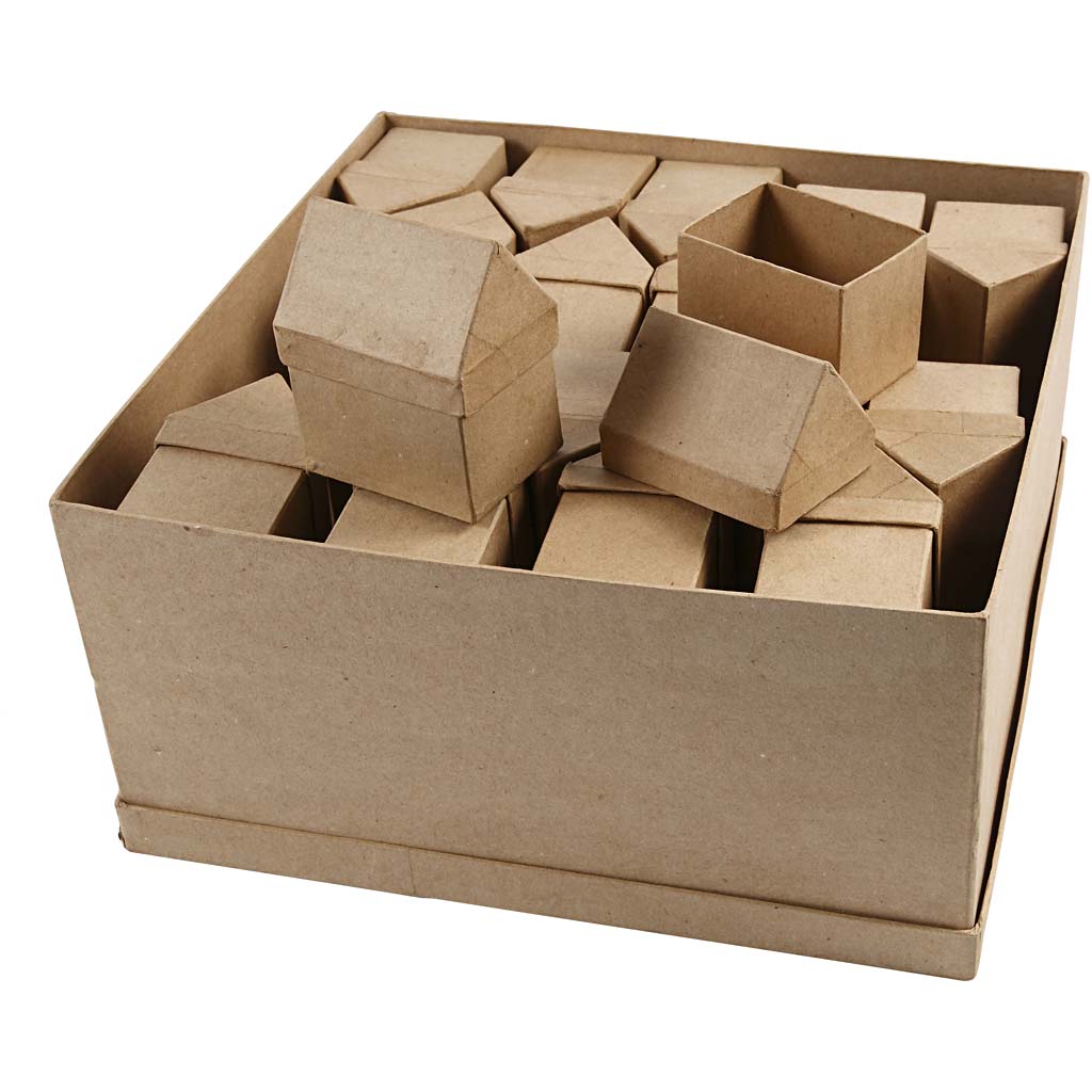 Casitas de papel maché 6x8.5 cm — 40 ud (1 pack)