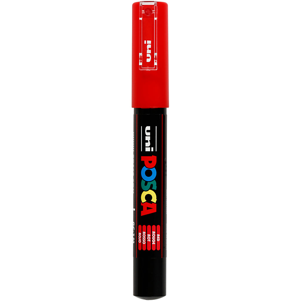 Rotulador Posca PC-1M rojo punta extra fina línea 0.7 mm — 1 ud