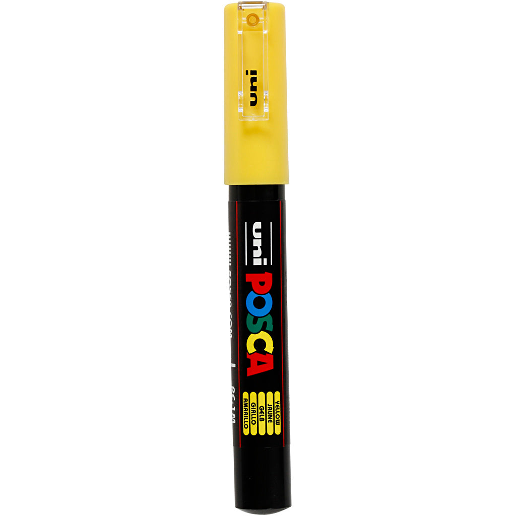 Rotulador Posca PC-1M amarillo punta extra fina línea 0.7 mm — 1 ud