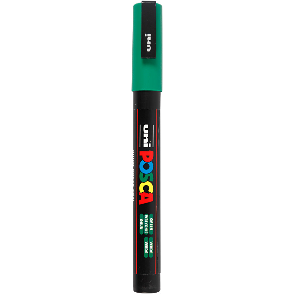 Rotulador Posca PC-3M verde punta fina línea 0.9-1.3 mm — 1 ud