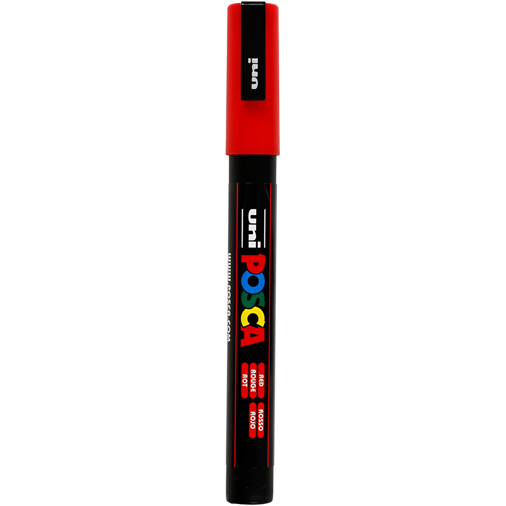 Rotulador Posca PC-3M rojo punta fina línea 0.9-1.3 mm — 1 ud