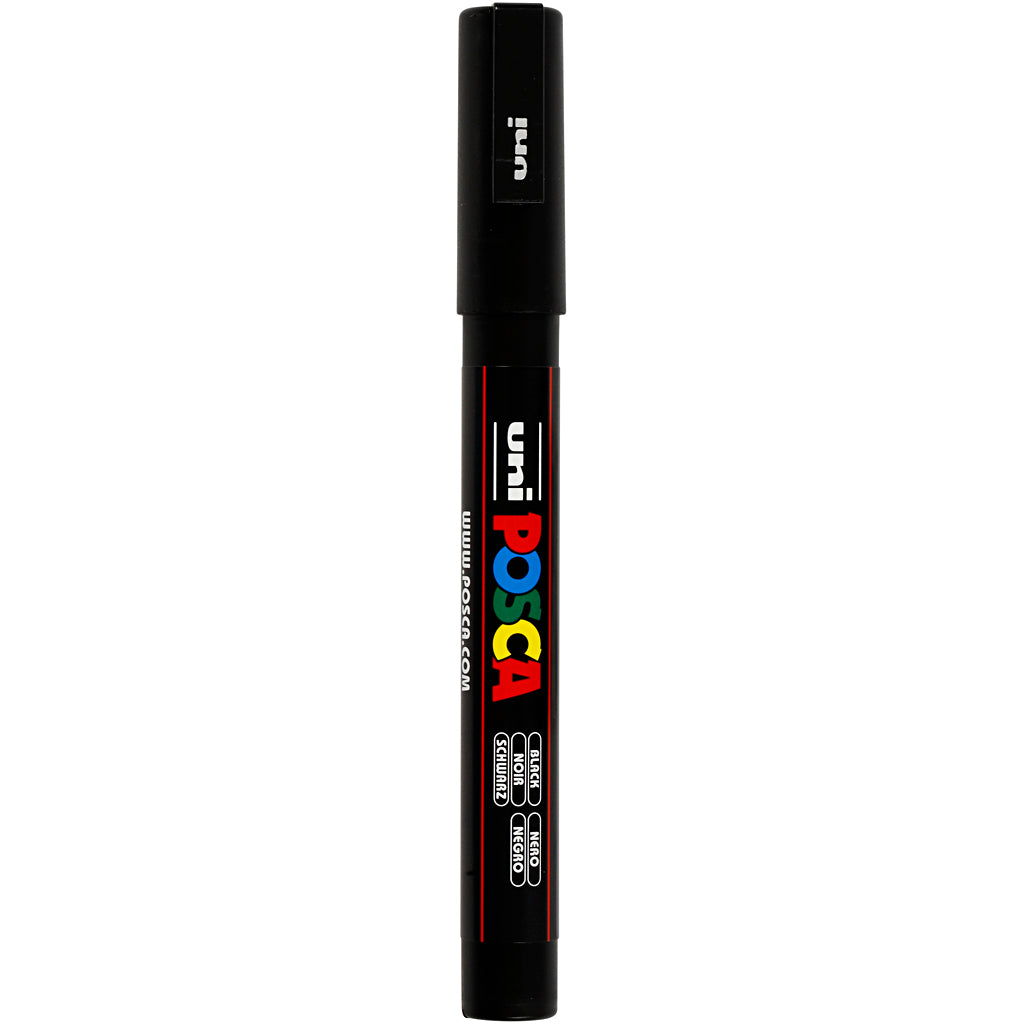 Rotulador Posca PC-3M negro punta fina línea 0.9-1.3 mm — 1 ud