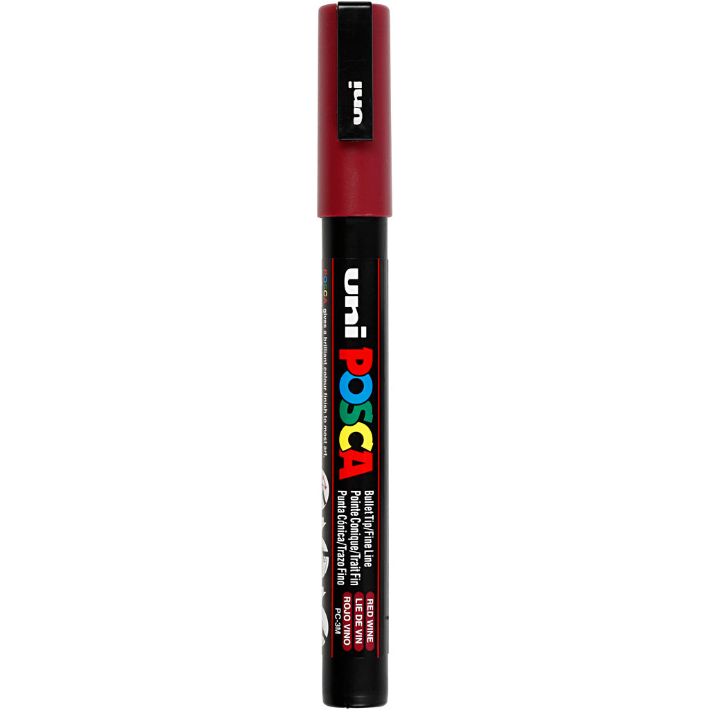 Rotulador Posca PC-3M rojo punta fina línea 0.9-1.3 mm — 1 ud