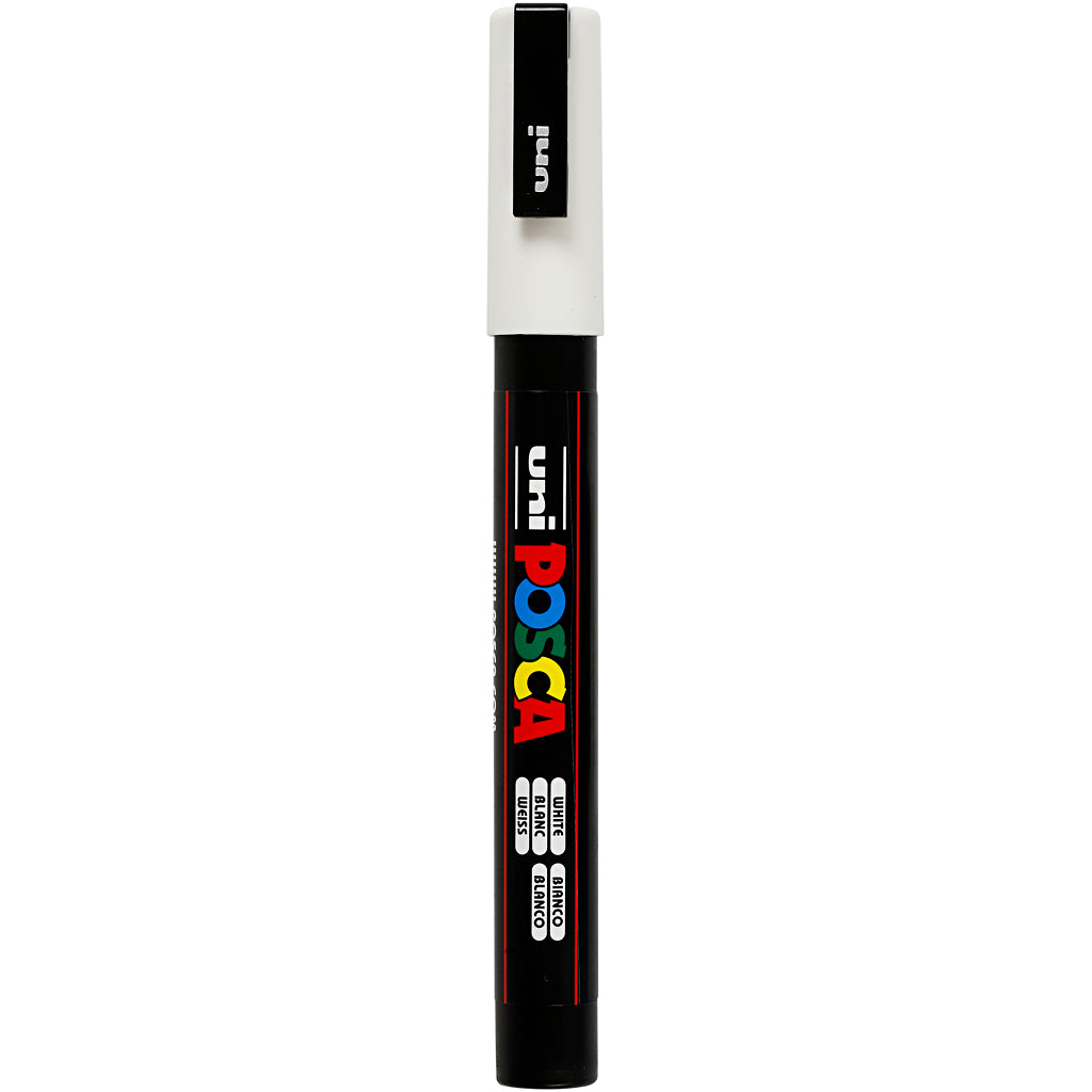 Rotulador Posca PC-3M blanco punta fina línea 0.9-1.3 mm — 1 ud