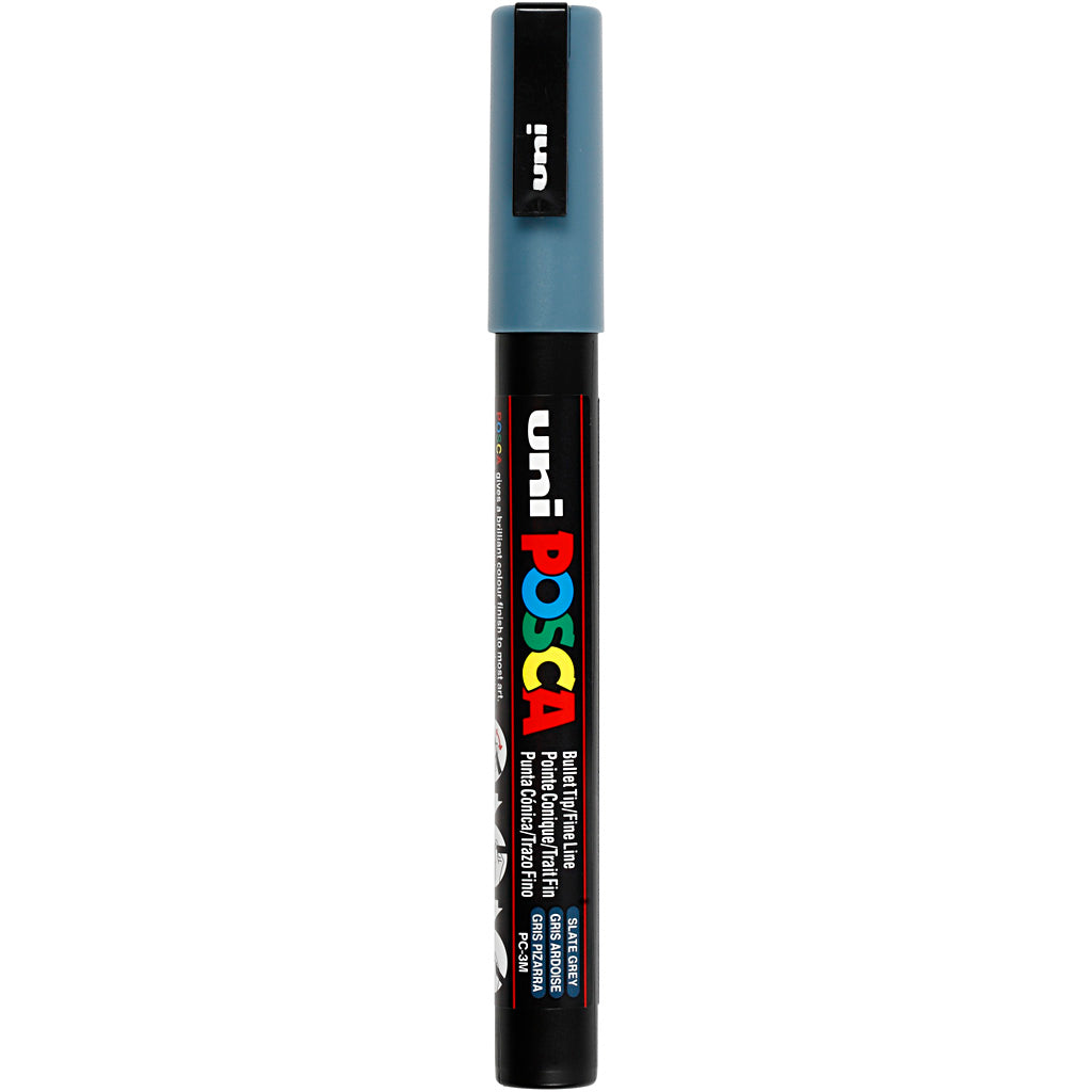 Rotulador Posca PC-3M gris punta fina línea 0.9-1.3 mm — 1 ud