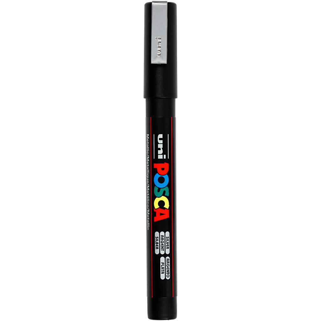 Rotulador Posca PC-3M plateado punta fina línea 0.9-1.3 mm — 1 ud