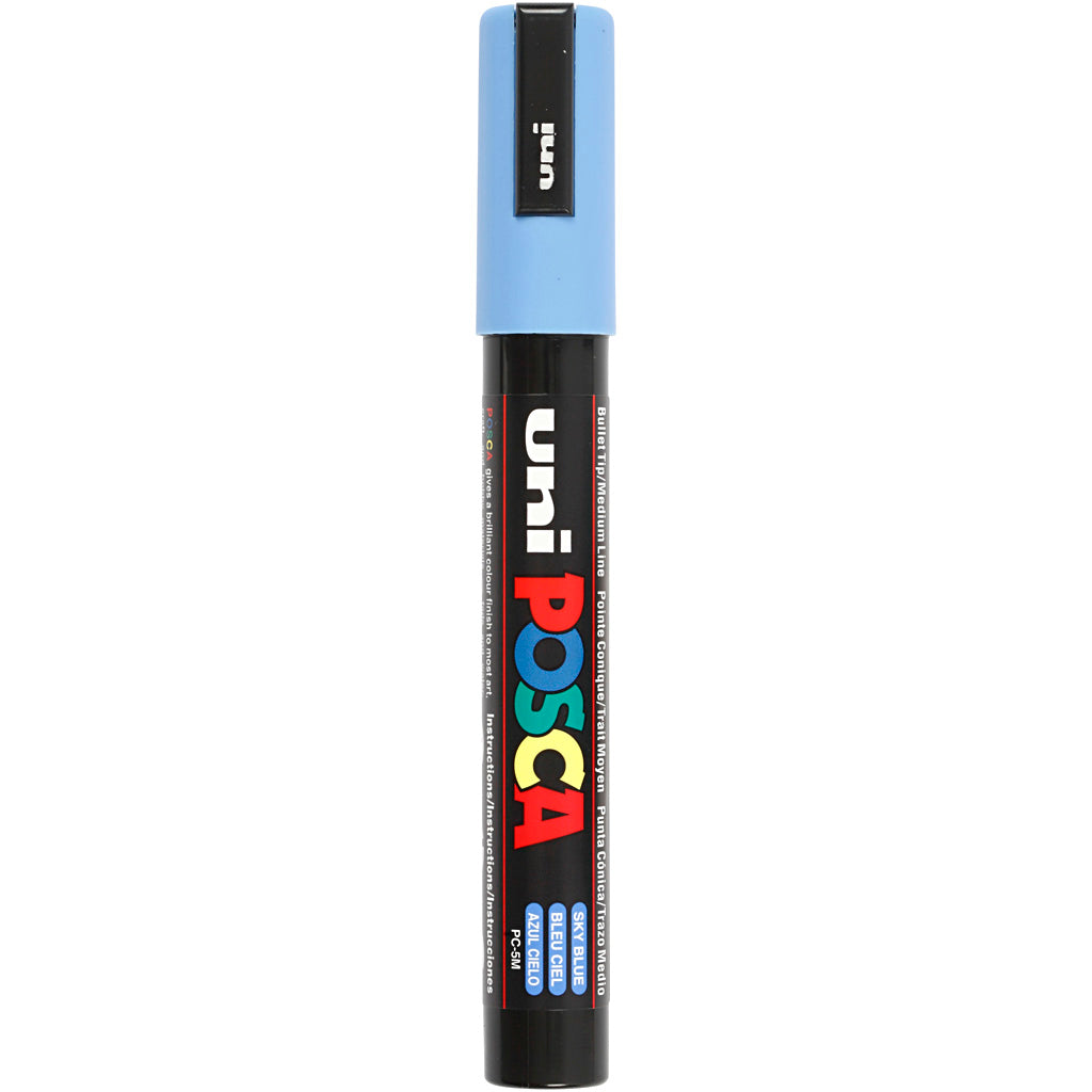 Rotulador Posca PC-5M azul cielo punta media línea 2.5 mm — 1 ud