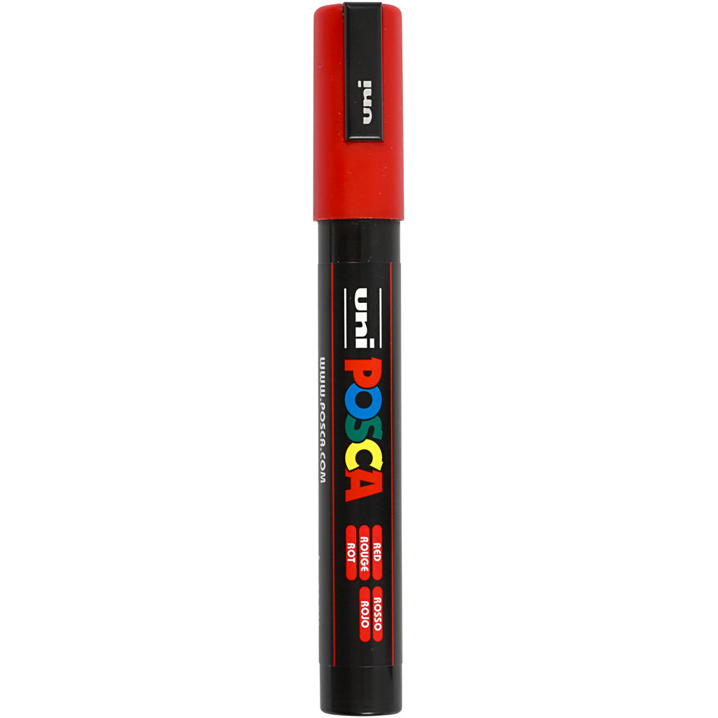 Rotulador Posca PC-5M rojo punta media línea 2.5 mm — 1 ud