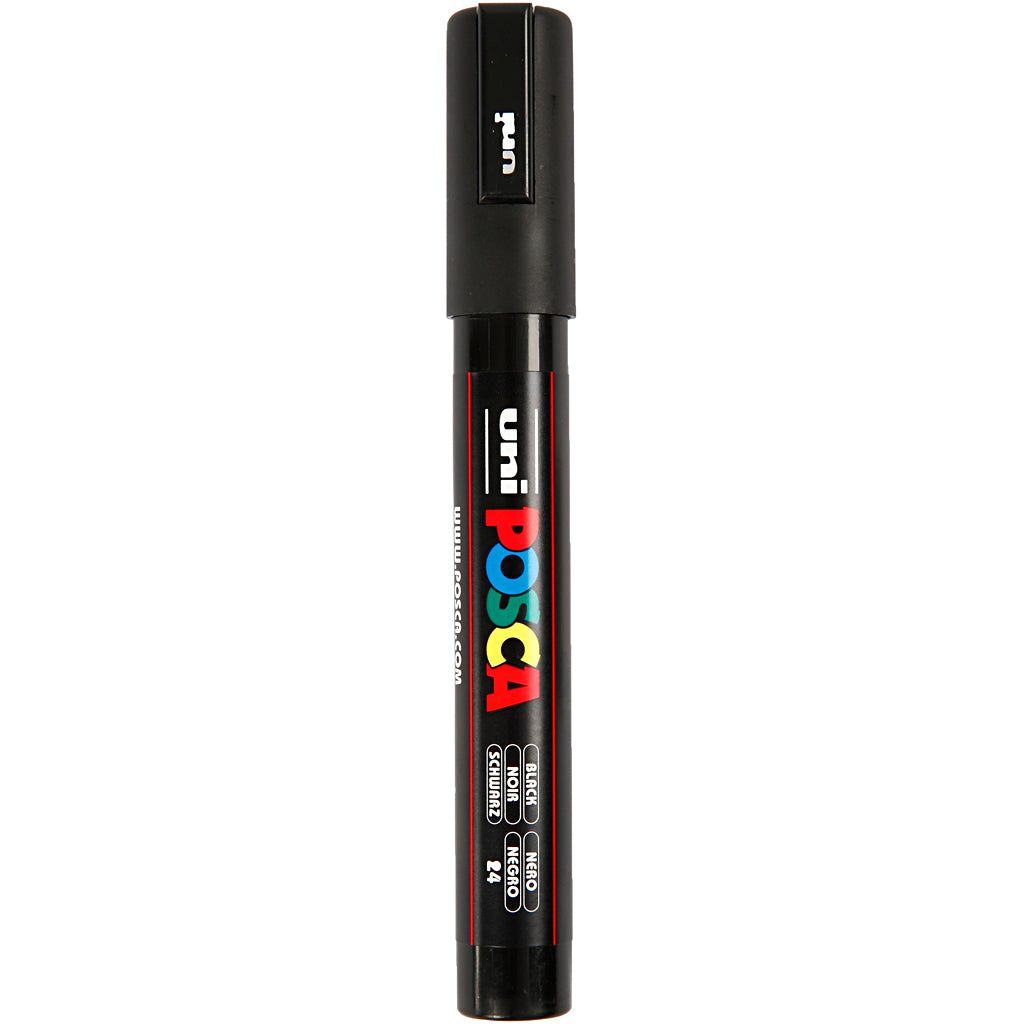 Rotulador Posca PC-5M negro punta media línea 2.5 mm — 1 ud