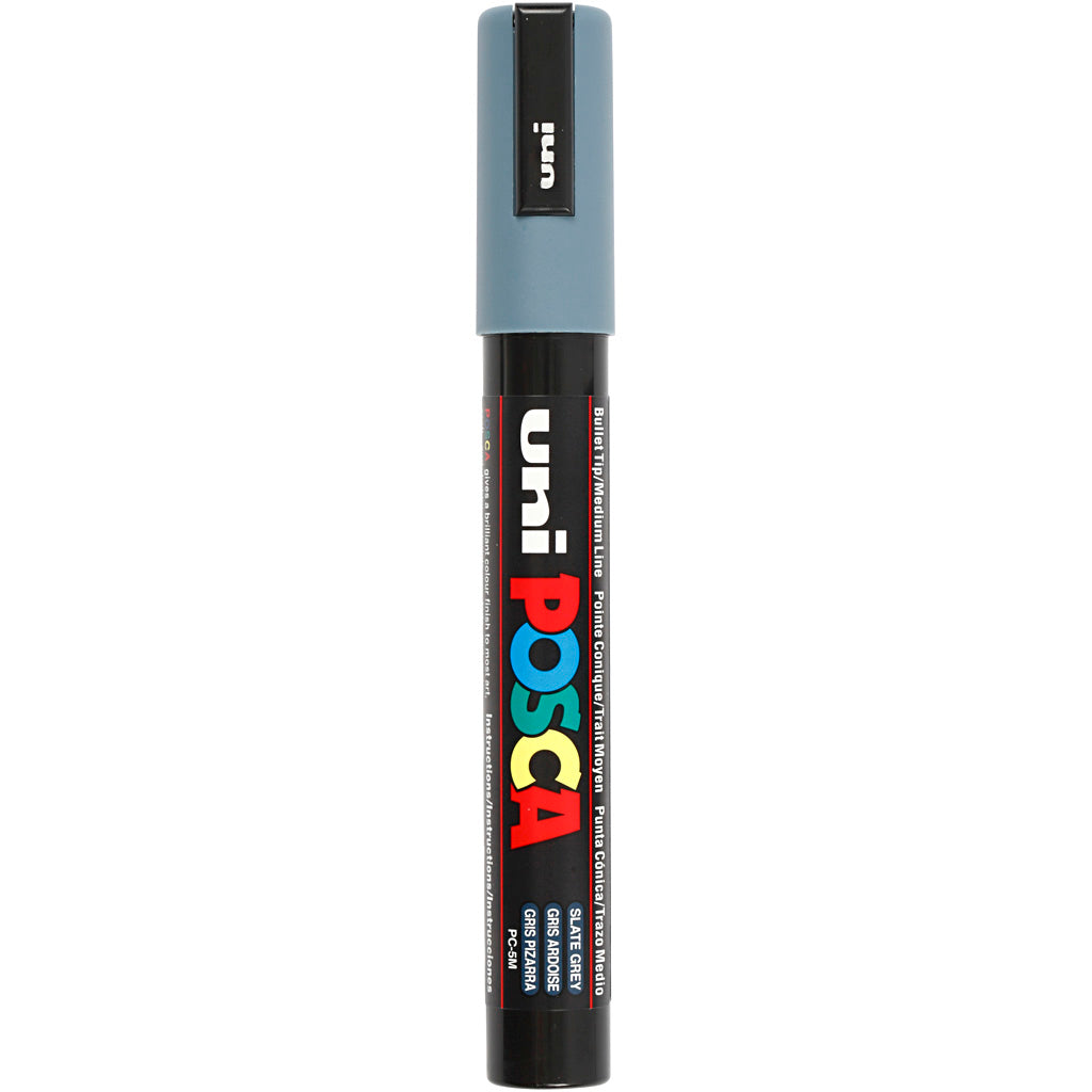 Rotulador Posca PC-5M gris punta media línea 2.5 mm — 1 ud