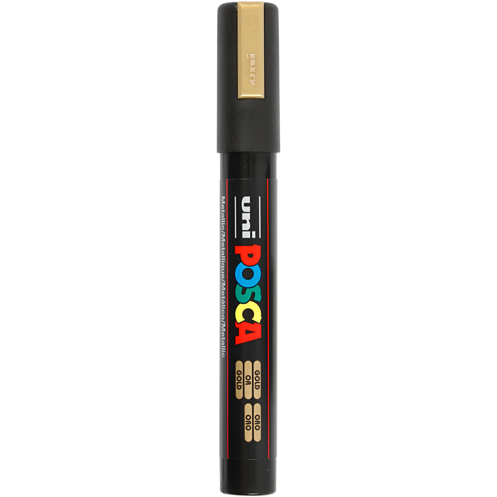Rotulador Posca PC-5M dorado punta media línea 2.5 mm — 1 ud