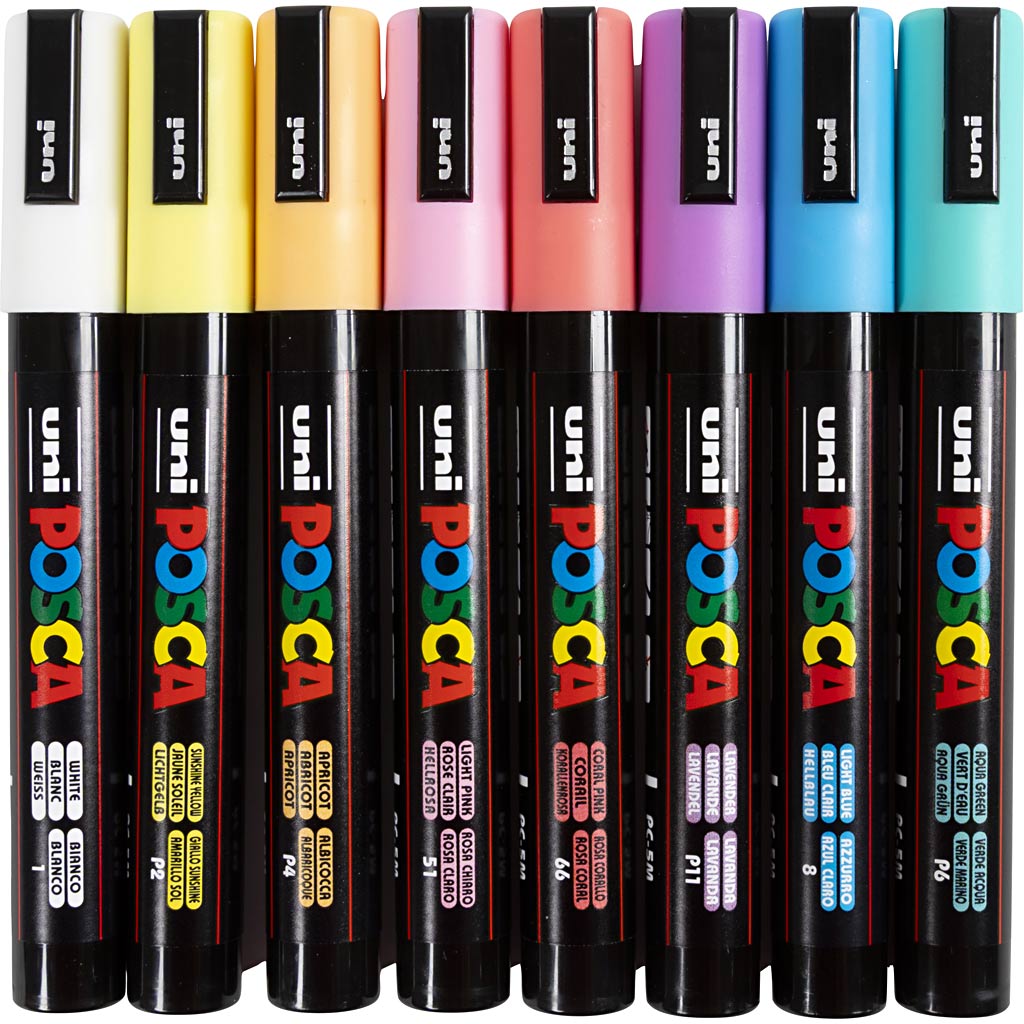 Rotulador Posca PC-5M punta media línea 2.5 mm — 8 ud (1 pack)