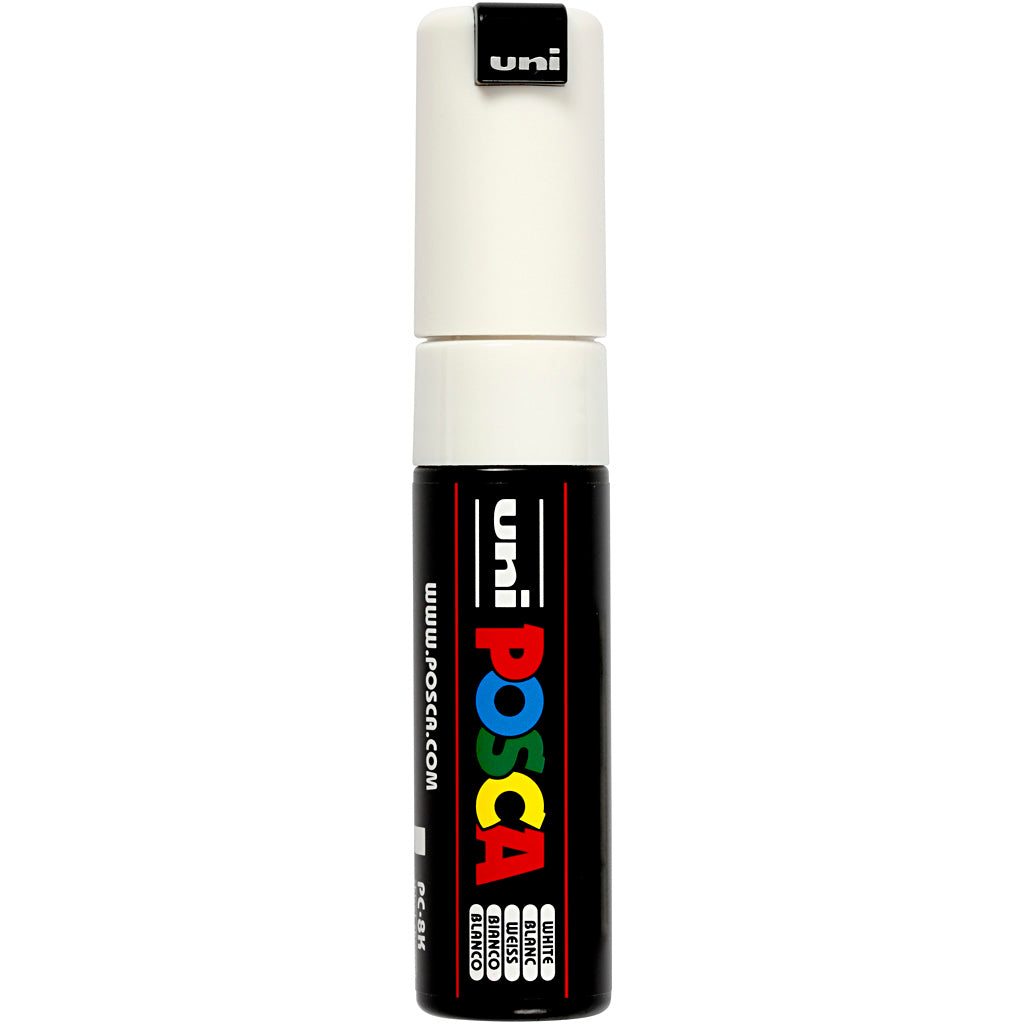 Rotulador Posca PC-8K blanco punta gruesa línea 8 mm — 1 ud