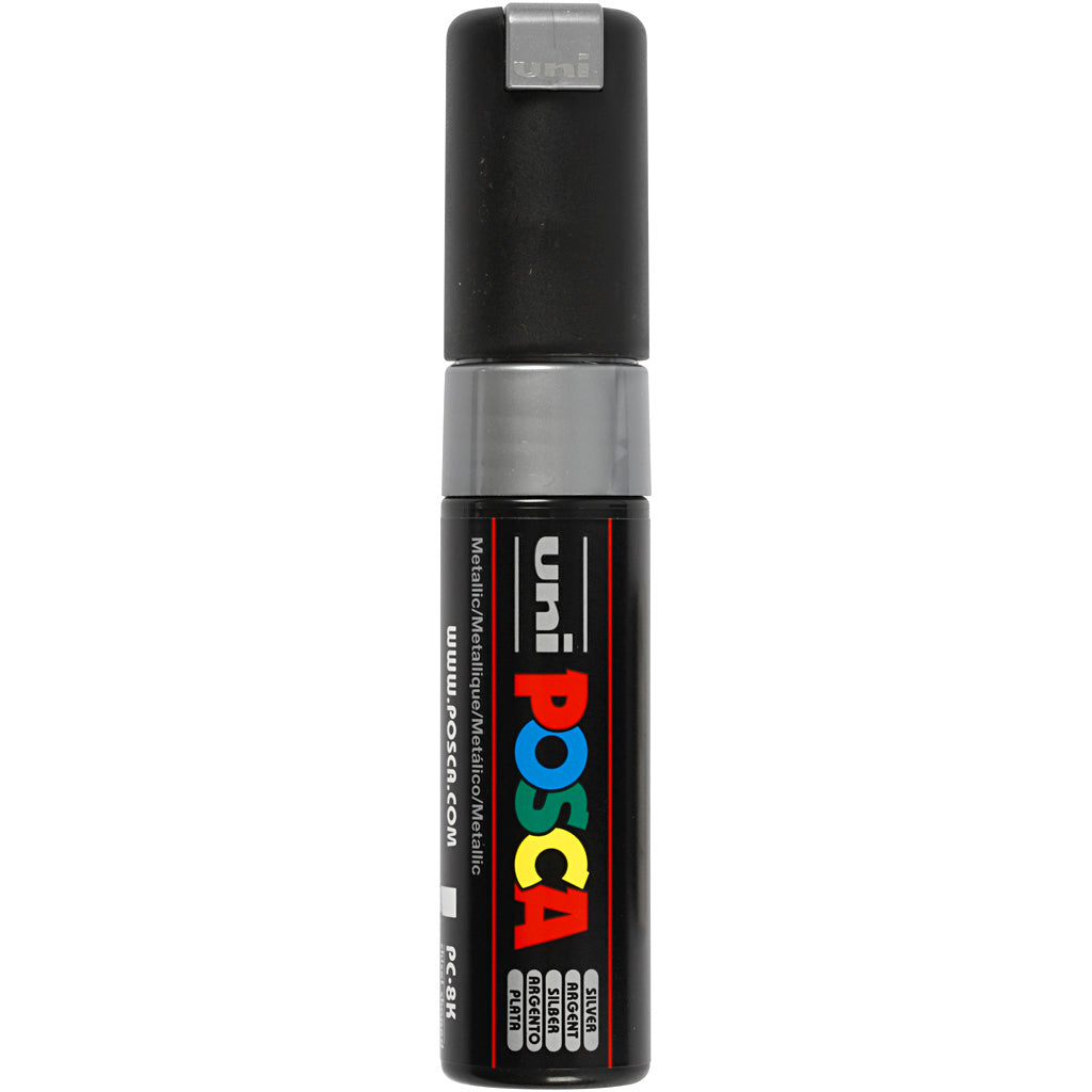 Rotulador Posca PC-8K plateado punta gruesa línea 8 mm — 1 ud