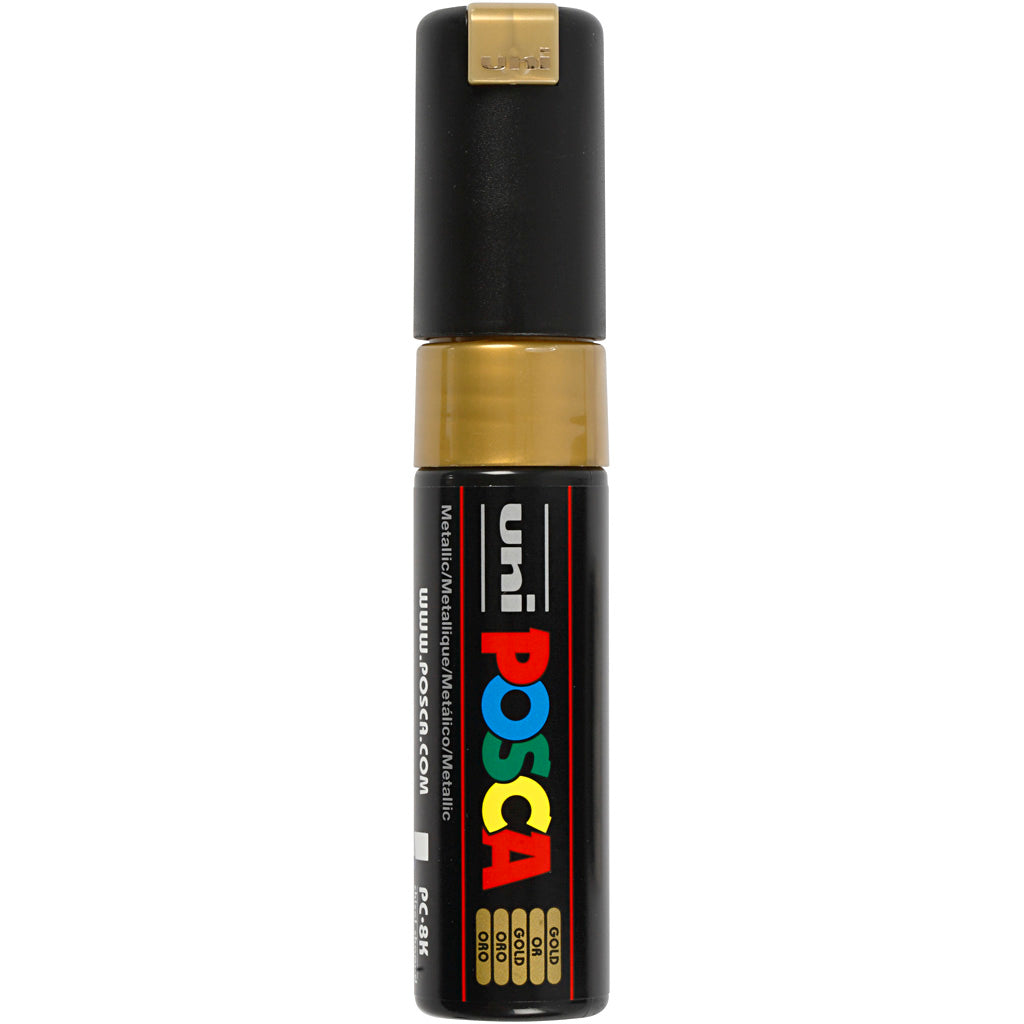 Rotulador Posca PC-8K dorado punta gruesa línea 8 mm — 1 ud