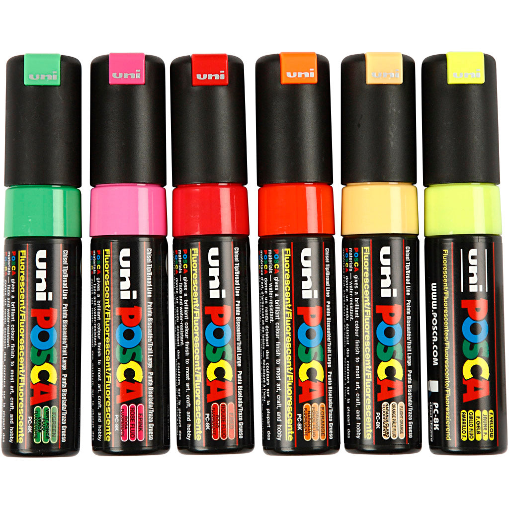 Rotulador Posca PC-8K colores surtidos punta gruesa línea 8 mm — 6 ud (1 pack)