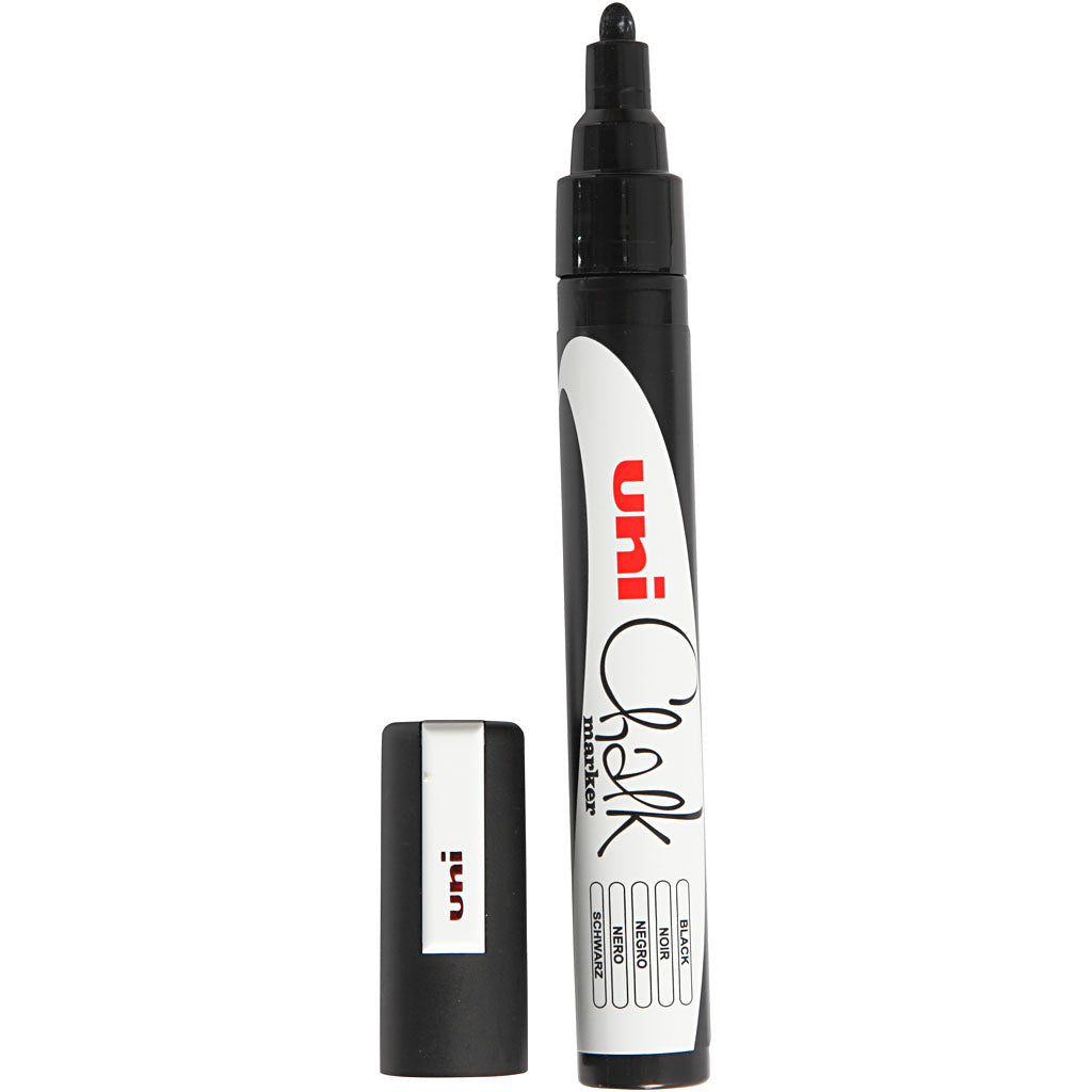 Rotulador tiza líquida negro — 1 ud