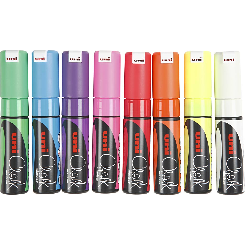 Rotulador tiza líquida colores surtidos línea 8 mm — 8 ud (1 pack)
