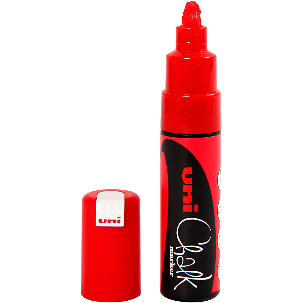 Rotulador tiza líquida rojo línea 8 mm — 1 ud